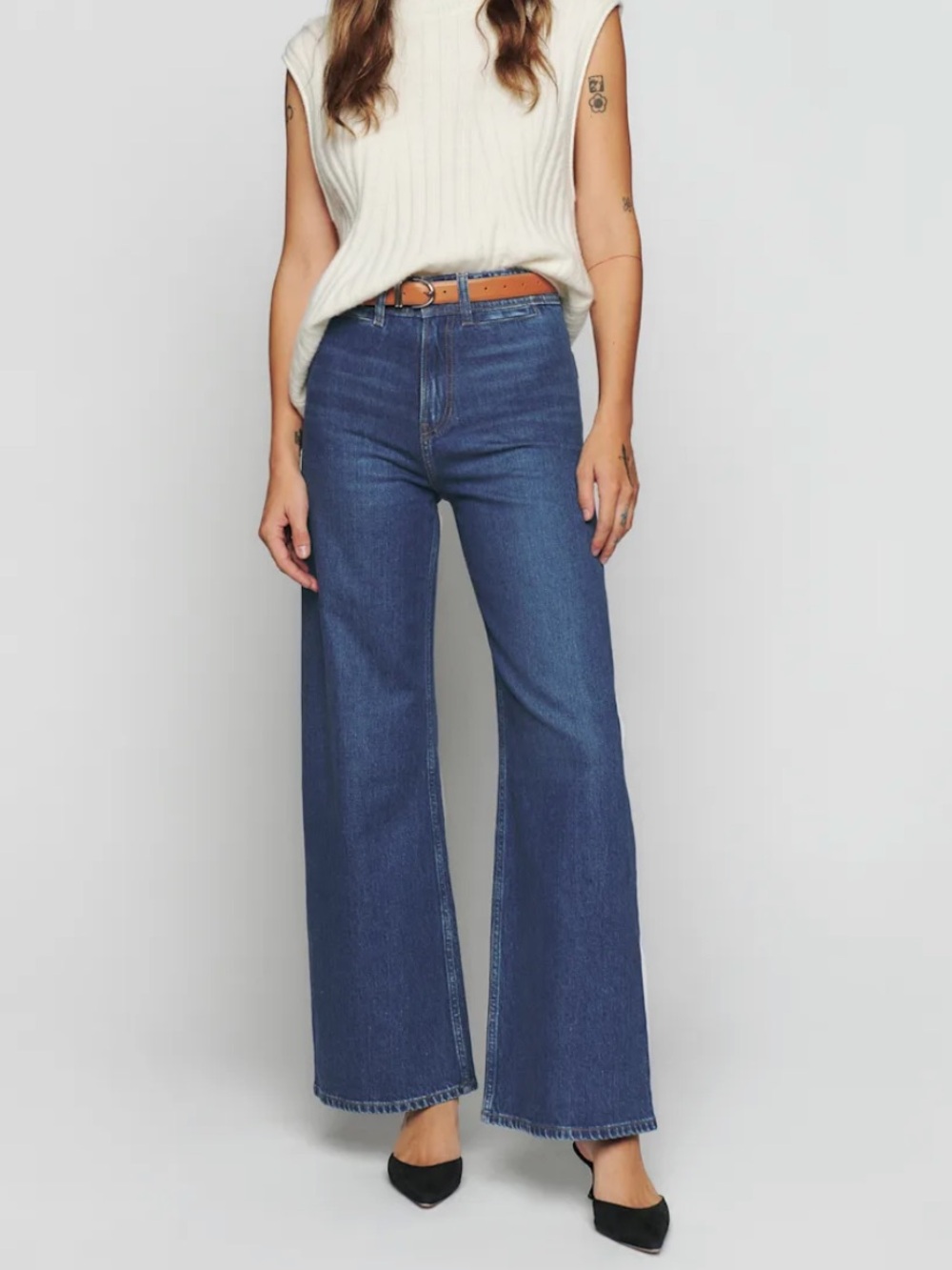Reformation Thea High Rise Wide Leg Jeans Size 25